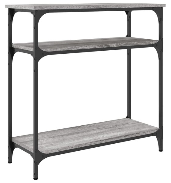 Szürke sonoma színű szerelt fa konzolasztal 75 x 29 x 75 cm