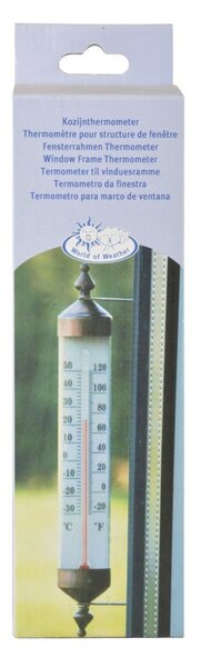Bronzszínű hőmérő ablakra, magasság 25 cm - Esschert Design