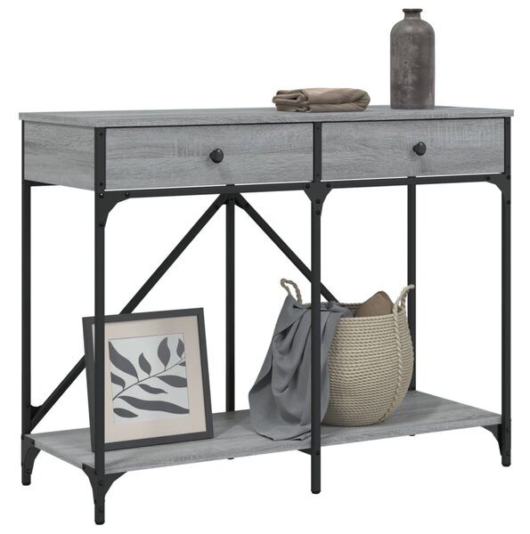 Szürke sonoma színű szerelt fa tálalóasztal 100 x 39 x 78,5 cm