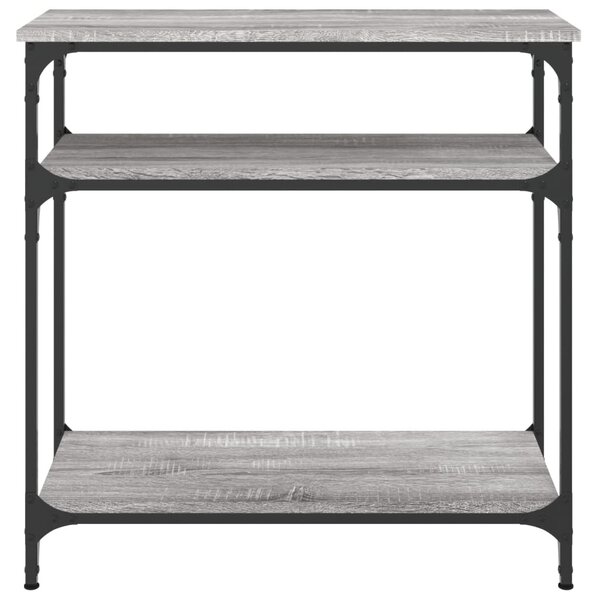 Szürke sonoma színű szerelt fa konzolasztal 75 x 29 x 75 cm