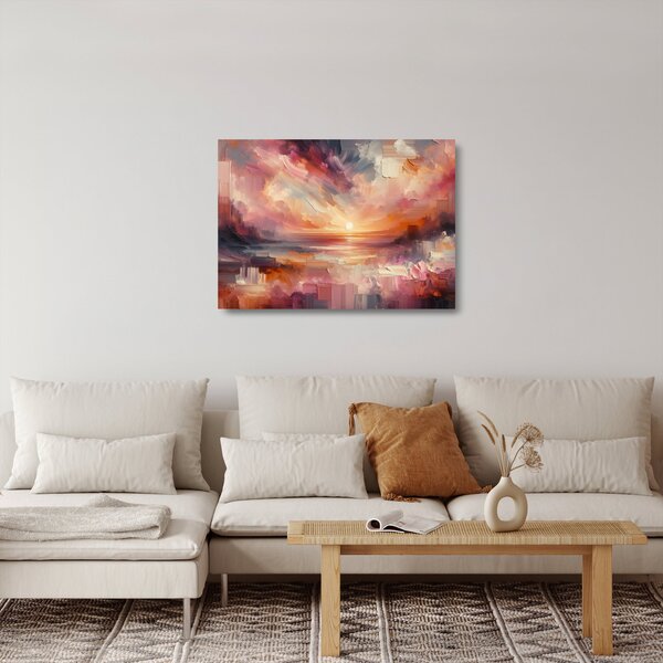 Üveg kép - Festett alkonyat (70x50 cm)