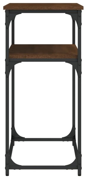Barna tölgyszínű szerelt fa tálalóasztal 100x35,5x75 cm