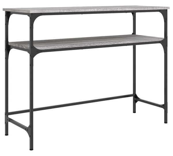 Szürke sonoma színű szerelt fa konzolasztal 100x35,5x75 cm