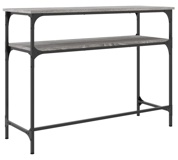 Szürke sonoma színű szerelt fa konzolasztal 100x35,5x75 cm