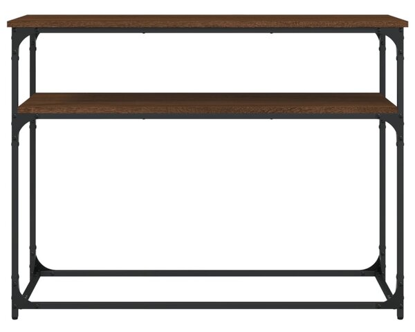 Barna tölgyszínű szerelt fa tálalóasztal 100x35,5x75 cm