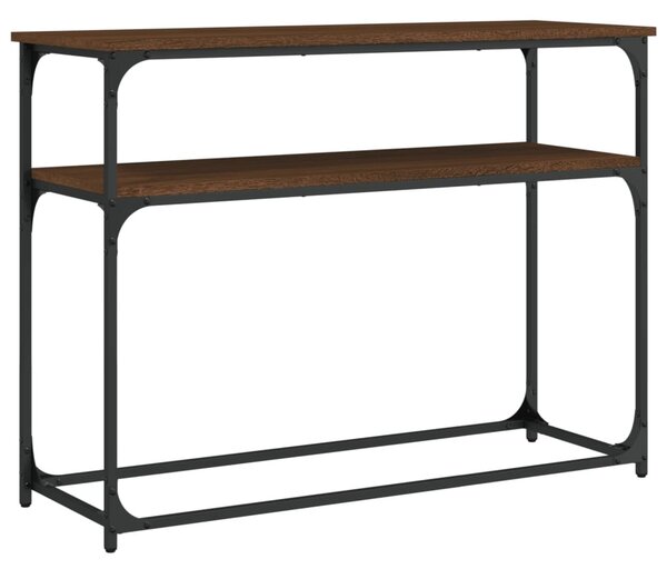 Barna tölgyszínű szerelt fa tálalóasztal 100x35,5x75 cm