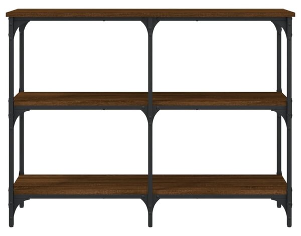 Barna tölgyszínű szerelt fa tálalóasztal 100x29x75 cm