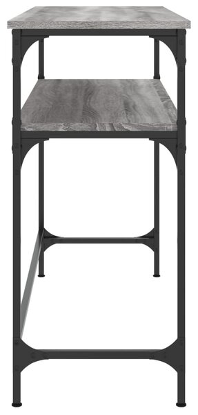 Szürke sonoma színű szerelt fa konzolasztal 100x35,5x75 cm