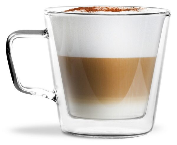 Üveg bögre szett 2 db-os cappucinóhoz-duplafalú 350 ml – Vialli Design