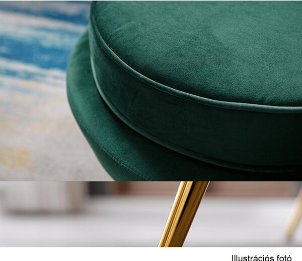 Fotel Art-deco stílusban, smaragd Velvet anyag/gold króm-arany, NOBLIN