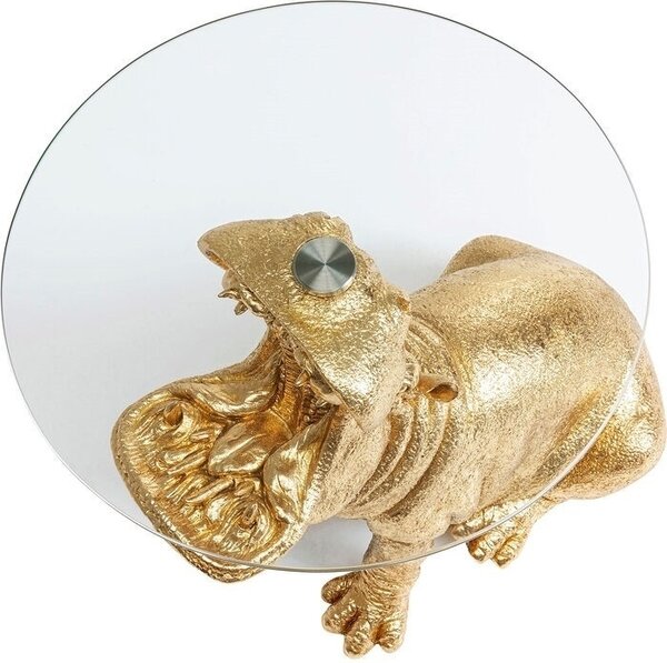 KARE Design HIPPO Arany Víziló Üveglapos Dohányzóasztal