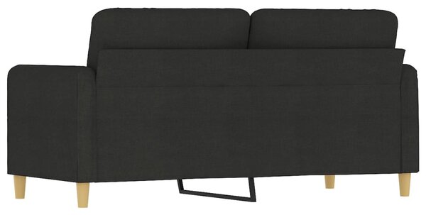 Kétszemélyes fekete szövetkanapé 140 cm