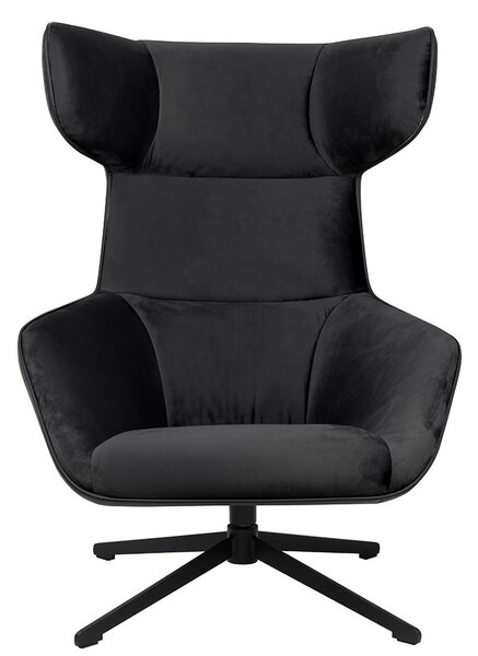 King Home VITA Forgó Fotel Velvet/PU Bőr Fekete
