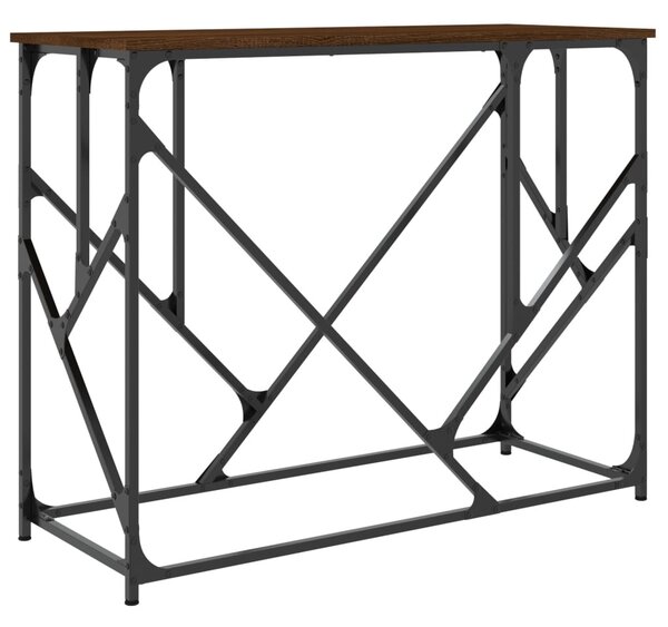 Barna tölgyszínű szerelt fa tálalóasztal 100x40x80 cm