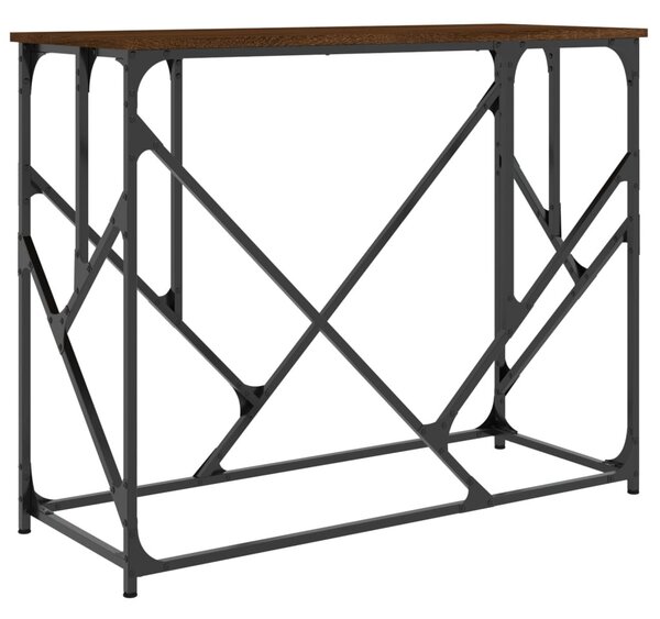 Barna tölgyszínű szerelt fa tálalóasztal 100x40x80 cm