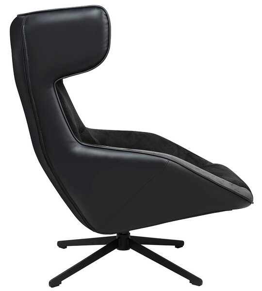 King Home VITA Forgó Fotel Velvet/PU Bőr Fekete