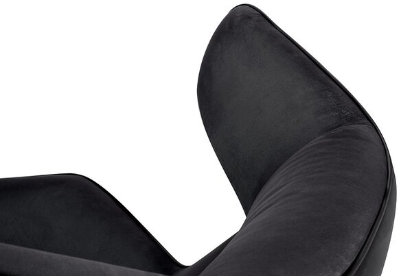 King Home VITA Forgó Fotel Velvet/PU Bőr Fekete