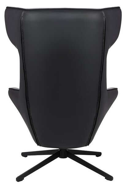 King Home VITA Forgó Fotel Velvet/PU Bőr Fekete