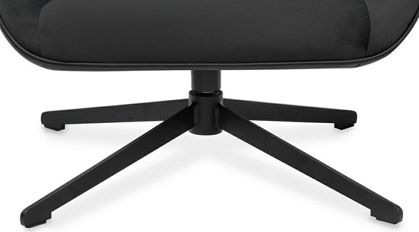 King Home VITA Forgó Fotel Velvet/PU Bőr Fekete