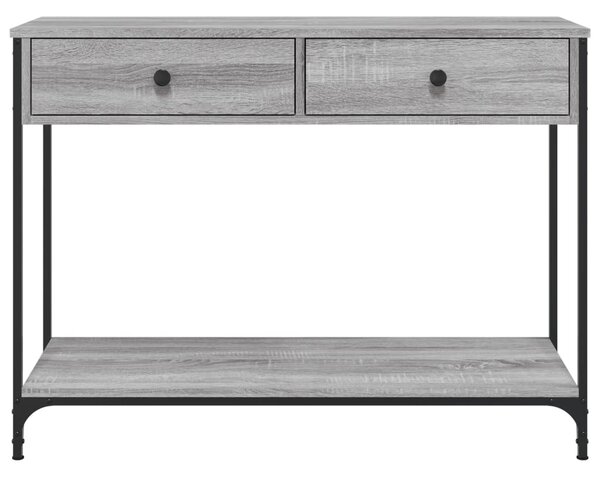 Szürke sonoma színű szerelt fa konzolasztal 100 x 34,5 x 75 cm
