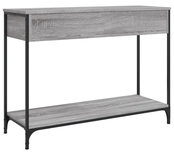 Szürke sonoma színű szerelt fa konzolasztal 100 x 34,5 x 75 cm