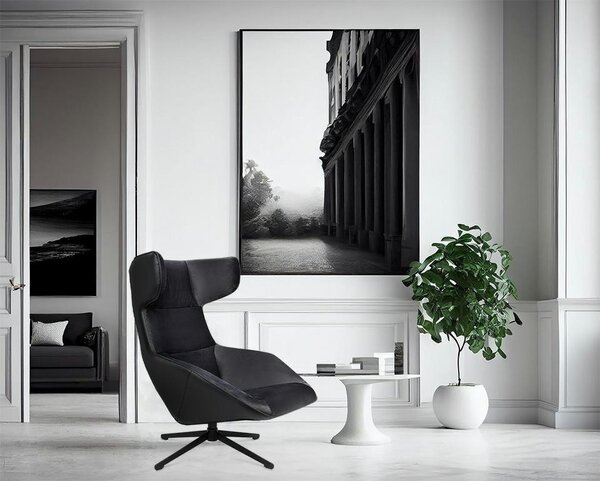 King Home VITA Forgó Fotel Velvet/PU Bőr Fekete