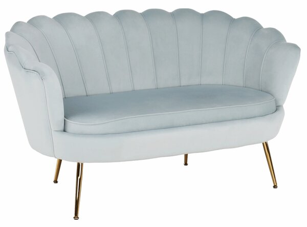 Pad Art-deco stílusban, szürke-kék Velvet anyag/gold chróm-arany, NOBLIN