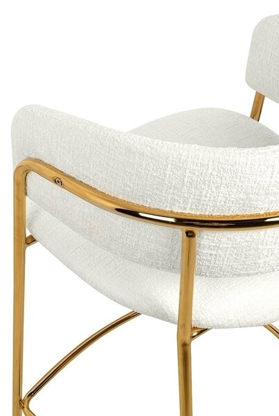 King Home Delta 65 Bárszék Fehér Szövet Arany Vázzal