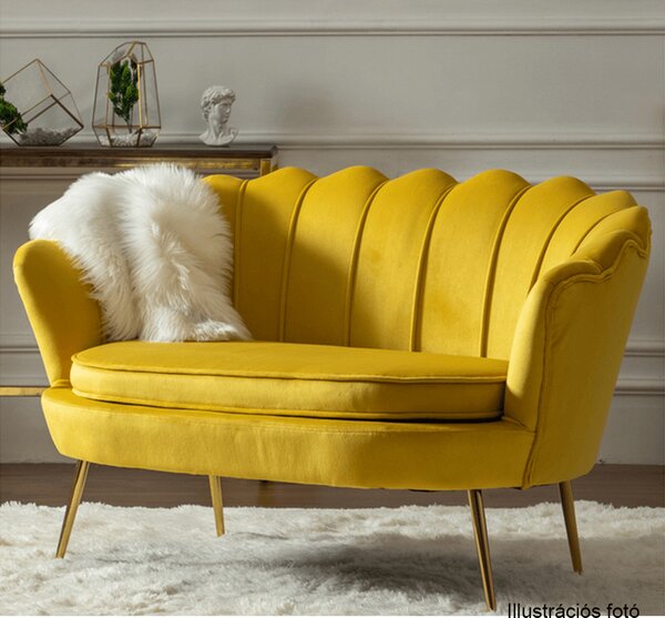 Pad Art-deco stílusban, mustár színűVelvet anyag/gold chróm-arany, NOBLIN