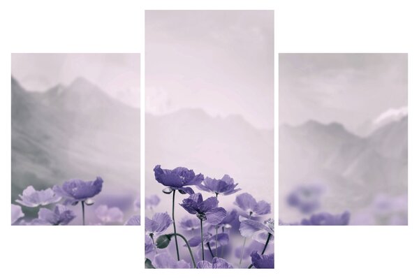 Kép - Lila virágok a hegyekben (90x60 cm)
