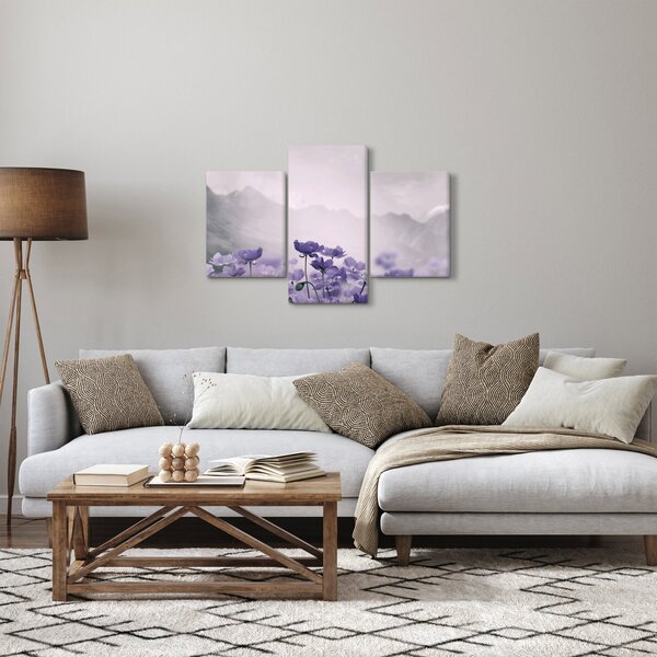Kép - Lila virágok a hegyekben (90x60 cm)