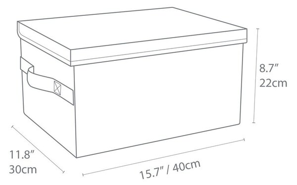 Bézs fedeles textil tárolódoboz 40x30x22 cm Soft Storage – Bigso