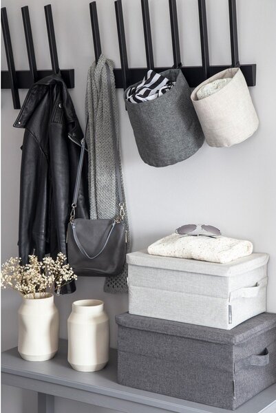 Szürke fedeles textil tárolódoboz 40x30x22 cm Soft Storage – Bigso