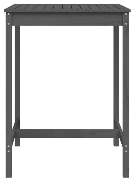 Szürke tömör fenyőfa kerti asztal 82,5x82,5x110 cm