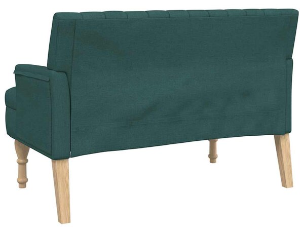 Sötétzöld szövetpad párnákkal 113x64,5x75,5 cm