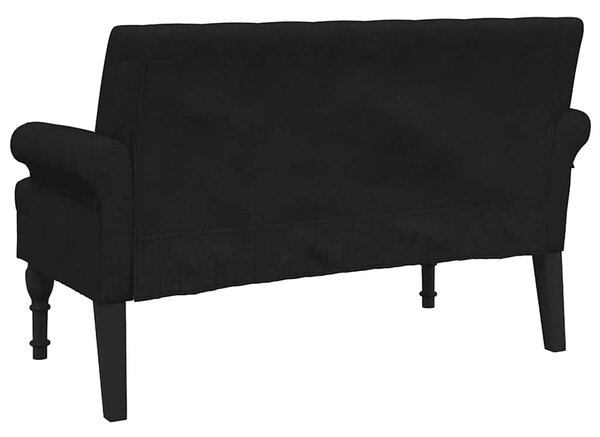 Fekete szövetpad háttámlával 120 x 62 x 75,5 cm