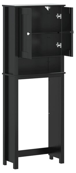 BERG fekete tömör fa WC feletti tároló 60 x 27 x 164,5 cm