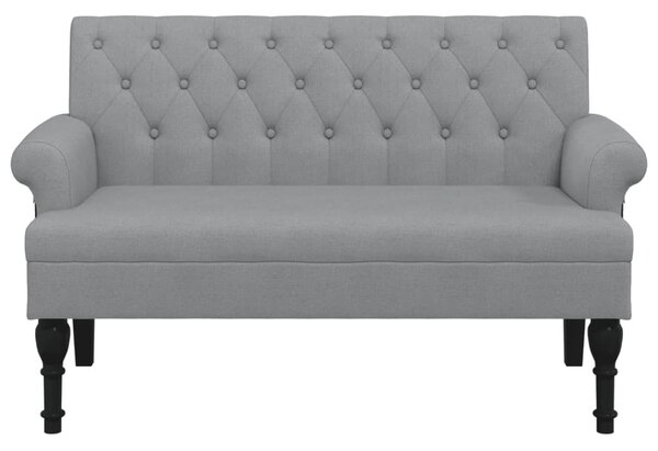 Világosszürke szövet pad háttámlával 120 x 62 x 75,5 cm