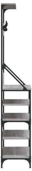 Szürke sonoma ruhafogas cipőpolccal 90 x 34 x 184 cm