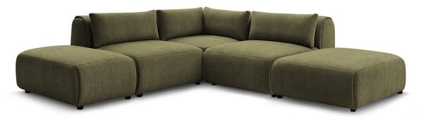 Zöld sarokkanapé (variálható) Jeanne – Bobochic Paris