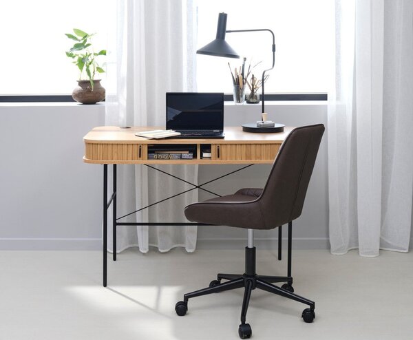 Íróasztal tölgyfa dekorral 60x120 cm Nola – Unique Furniture