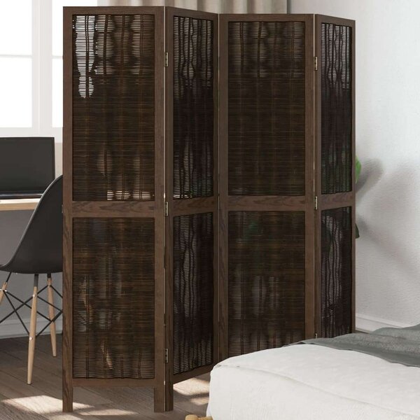 VidaXL 4 Paneles Térelválasztó - Tömör Császárfa - 140-145x160 cm