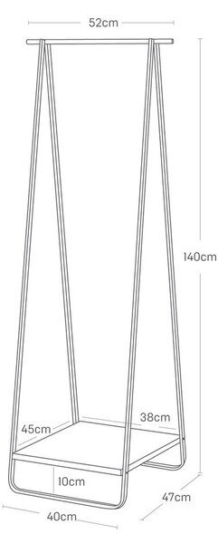 Fekete fém ruhatartó állvány Tower – YAMAZAKI