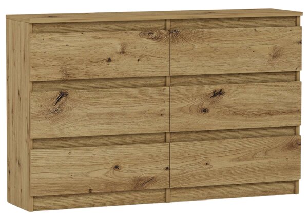 Komód 6 fiókos 120 cm R120 - artisan tölgy