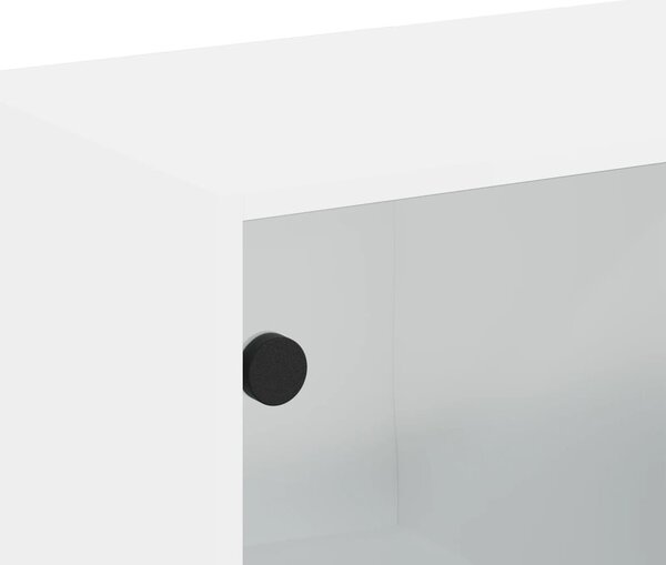 Fehér faliszekrény üvegajtókkal 68 x 37 x 68,5 cm