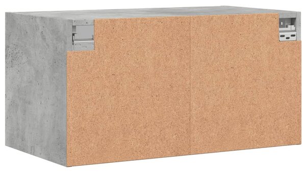 Betonszürke faliszekrény üvegajtókkal 68,5x37x35 cm