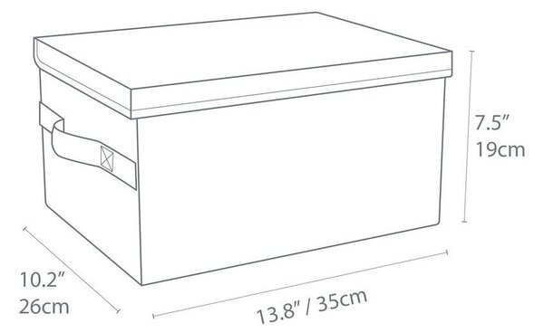 Szürke fedeles textil tárolódoboz 35x26x19 cm Soft Storage – Bigso
