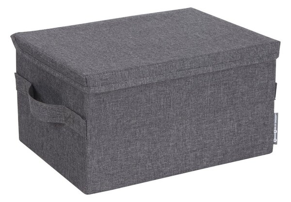 Szürke fedeles textil tárolódoboz 35x26x19 cm Soft Storage – Bigso