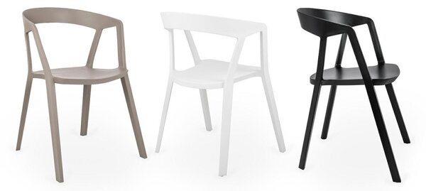 King Home Vibia Polipropilén Karfás Szék Fekete Matt
