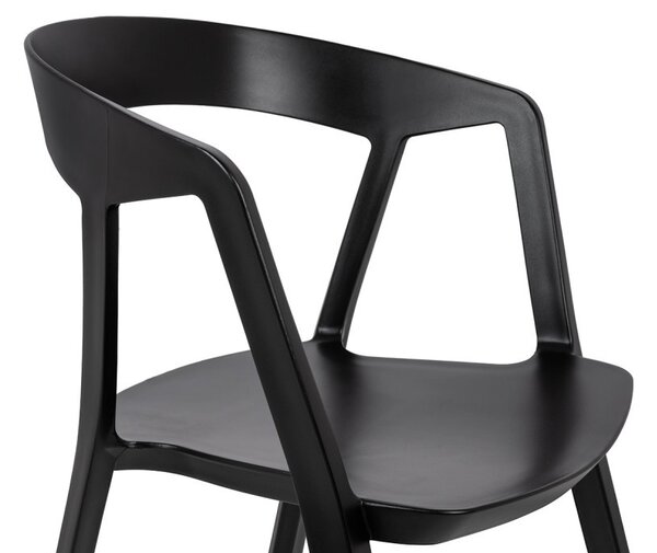 King Home Vibia Polipropilén Karfás Szék Fekete Matt